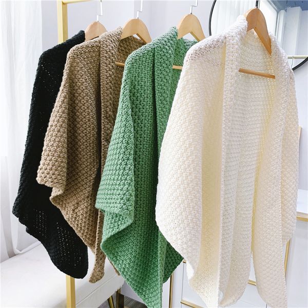 

knitted triangle scarf women's winter thickened warm shawl, autumn wear dual-purpose neck and false collar decoration, Blue;gray