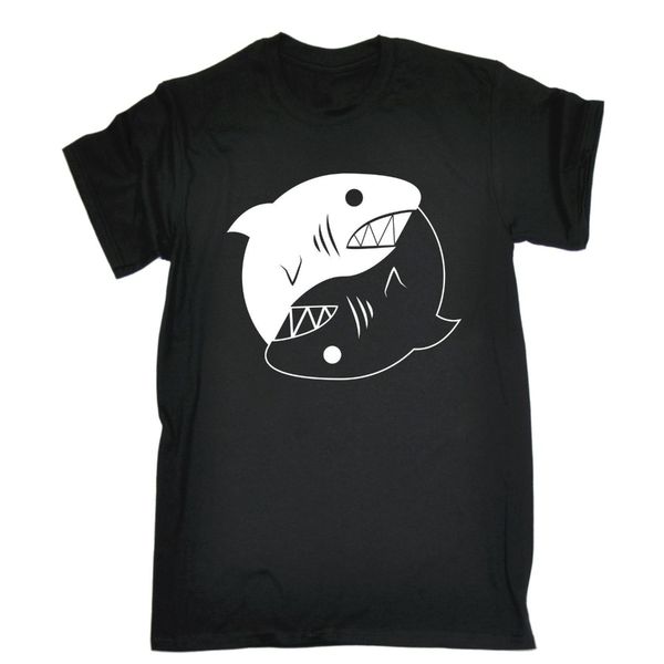 

fashion summer sale yin yang shark cute jaws animal zen tee present birthday funny gift sport hooded sweatshirt hoodie men t shirt