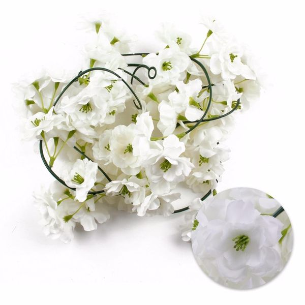 

fengrise 2m pink sakura flower cherry rattan wedding arch flower for wedding backdrop artificial flower wedding hanging garland bbyvnn