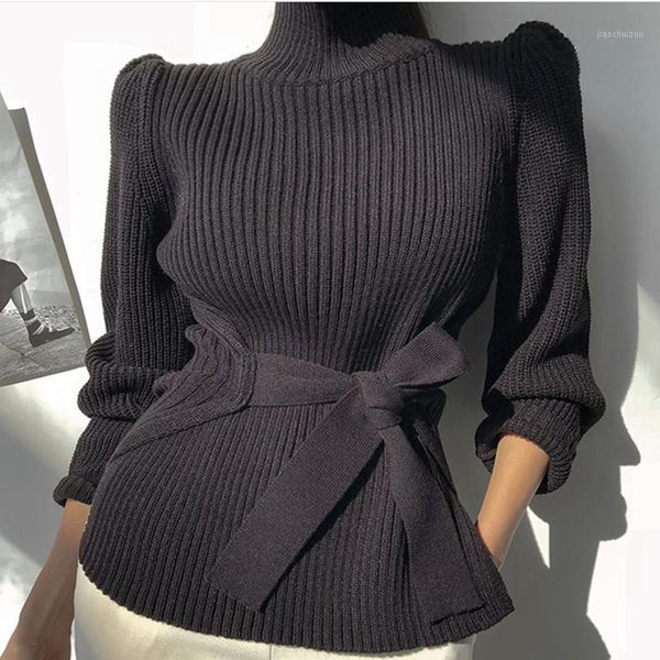 

the new autumn winter 2021 version of women's loose knit wear pullover elegant looses sweater long-sleeved slim, White;black