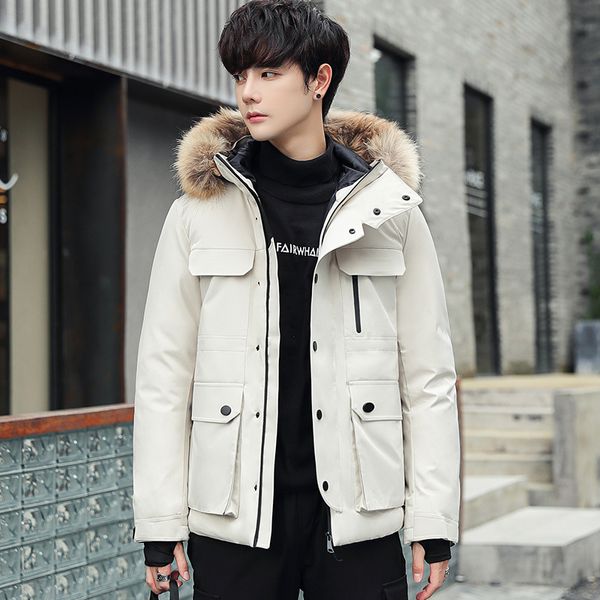 

winter trend multifunctional down jacket men's short thick warm coat, Black