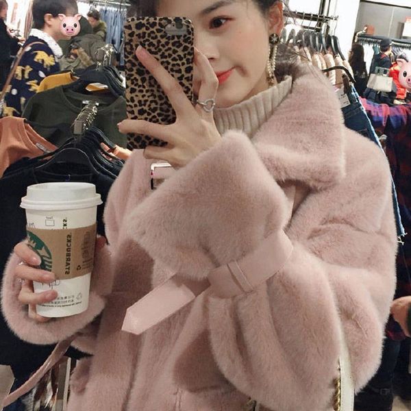 

autumn solid pocket women faux fur coats ladies casual warm zipper elegant fashion outwear female winter coats, Black