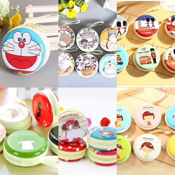 

3cek 50pcs wallet coin canvas change printed holder purse zip mini animal, Silver