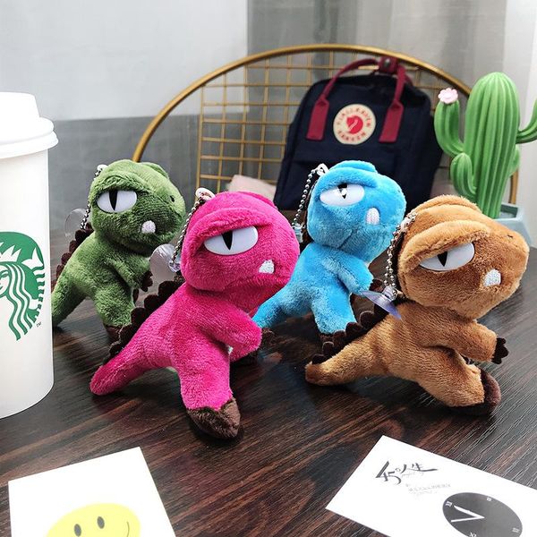 

горячей продажа cute cartoon keychains маленьких динозавр брелка плюшевые брелки женщины сумка шарм кольцо для ключей подвеска высокого каче, Silver