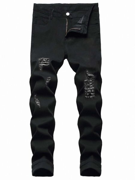 

romwe guys ripped jeans f3ts#, Blue