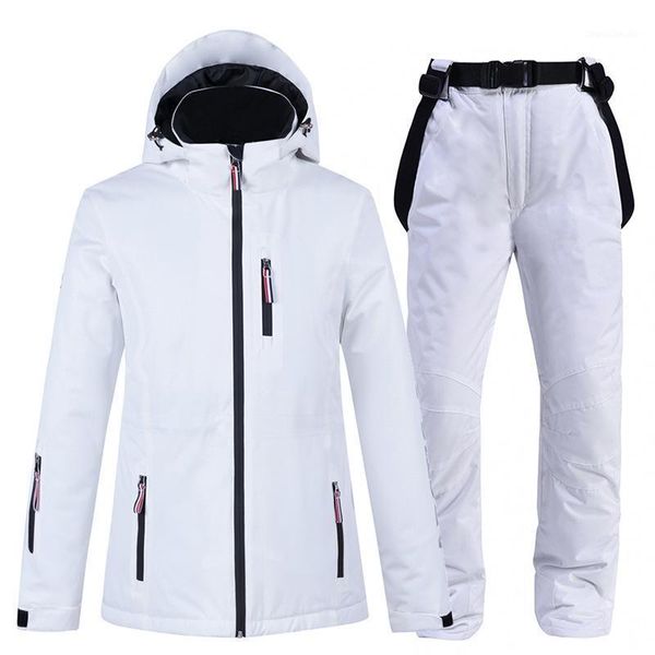 

skiing suits men's and women's white suit winter outdoor snowboard double-board ski pants couple1