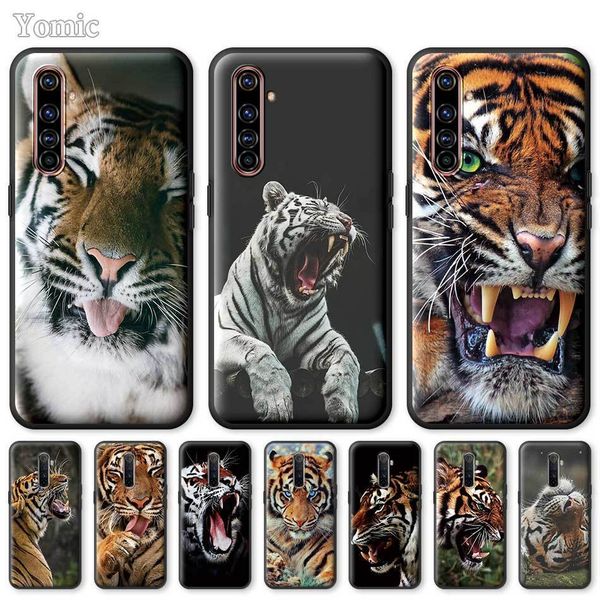 

yomic phone cases for realme 6 c3 xt 5 x50 c11 x3 7 pro 6i 5i 6s 7i coque lion tiger animal black soft silicone cover shell