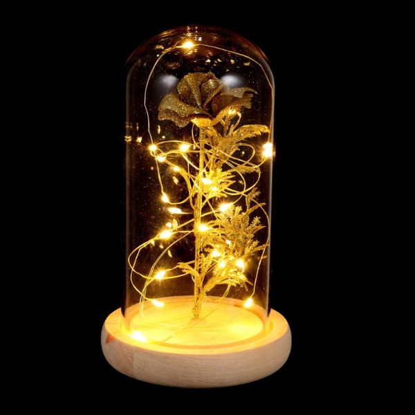 

1pc glass shade preserved flower rose flower bouquet adornment deskdecor