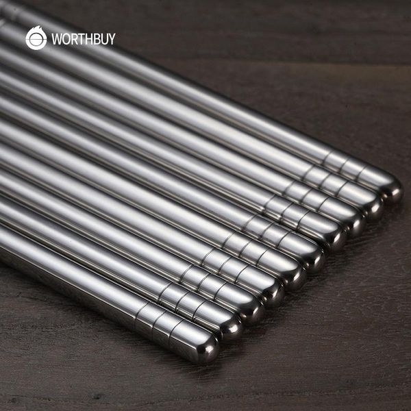 

pairs set sushi hashi 5 metal set reusable worthbuy chinese chopsticks sticks non slip baguette food steel stainless wmthhf xhhair