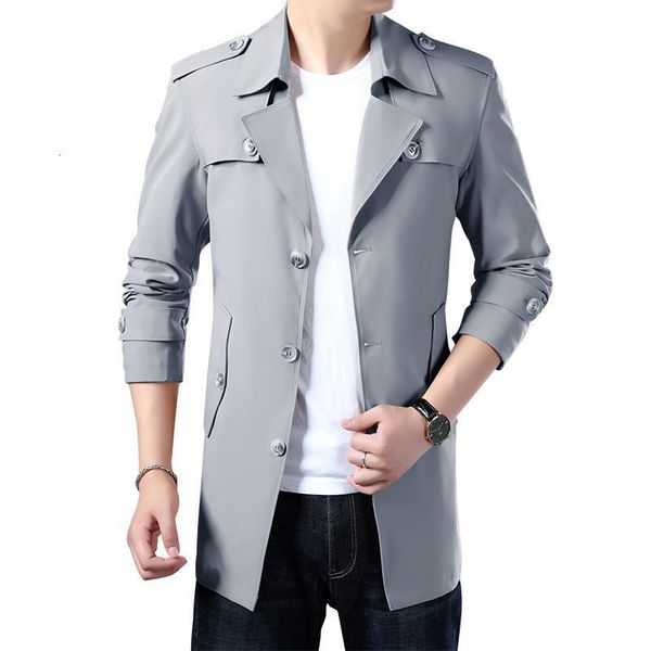 

mens trench coat 2020 men's spring autumn trench jackets men blazers designs slim business casual outerwear coat male clothes, Tan;black