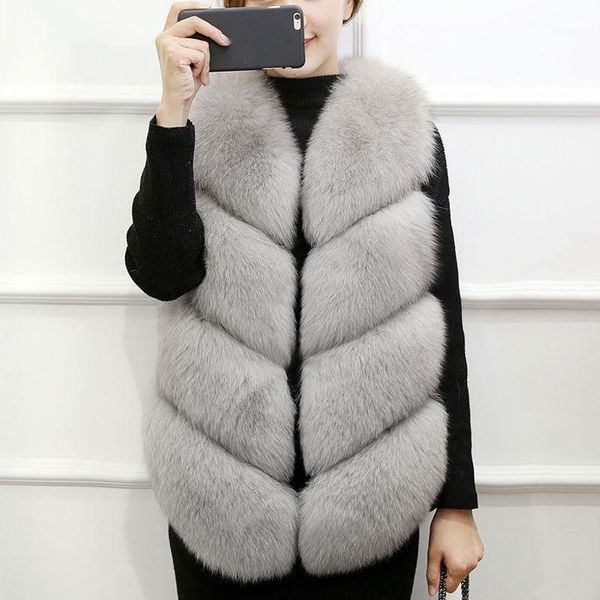 

women's fur & faux cofekate winter coat women womens waistcoat elegant lady vest sleeveless casual patchwork warm vests1, Black