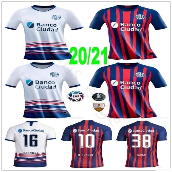 

2020 new san lorenzo soccer jerseys 9 blandi 16 belluschi 27 rojas cauteruccio custom 20 21 home away red white football shirt, Black;yellow