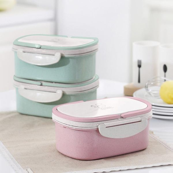 

baispo wheat straw lunch box for children heated eco friendly food containers with compartments bento box japanese style school bbymlo