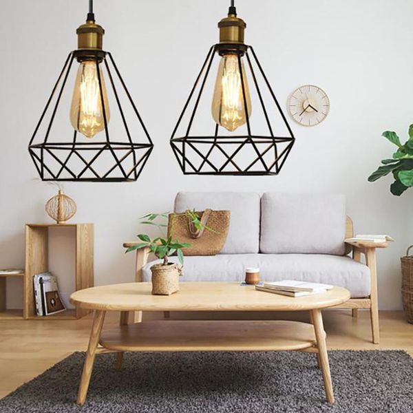 

wall lamp loft american iron black lampshade vintage cage guard sconce lighting fixture modern indoor lamps