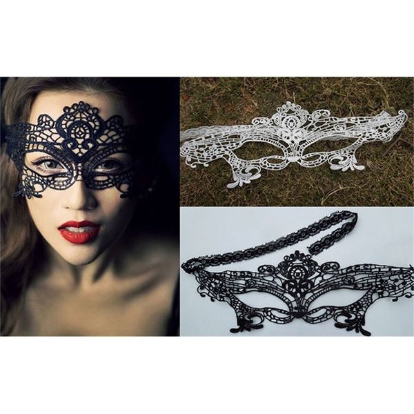 

half lady lace halloween exquisite masquerade face mask new arrival wedding party masks white /black