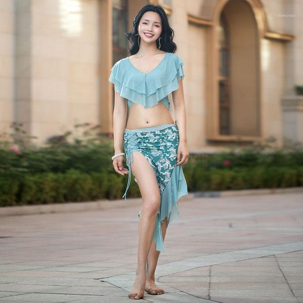 

2019 the new belly dance uniforms separation lace fishtail skirt dancing skirt1, Black;red