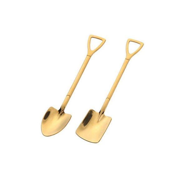 

creative shovel spoon gold salad spoons stainless steel spoon set 2 pcs cutlery gold set unique gold dessert spoon ettuce h bbyxiq