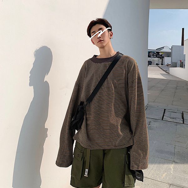 

mens casual striped streetwear sweatshirts thin hoodies hip hop colorful fashion oversized hoodies long sleeve male pullovers, Black