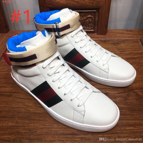

2020 new mens ace g stripe high-sneaker fashion luxury men casual shoes designer men sneakers high-quality mens leather shoes a07, Black