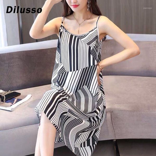

2020 summer dress woman tank dress casual print camisole elastic female home beach dresses sleeveless v-neck dress#d31, Black;gray