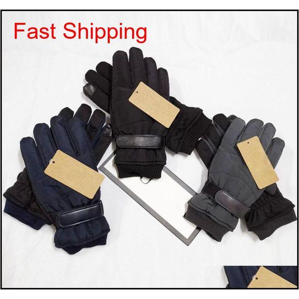 

men winter finger ski gloves waterproof touch screen gloves thicken ski gloves solid color warm soft shipping yfeyh