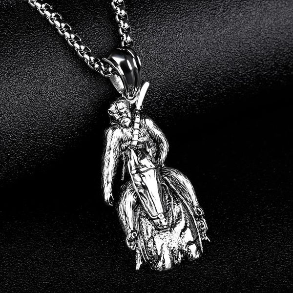 

pendant necklaces animal gorilla pedant necklace rise of the planet apes vintage titanium jewelry for men christmas gift, Silver