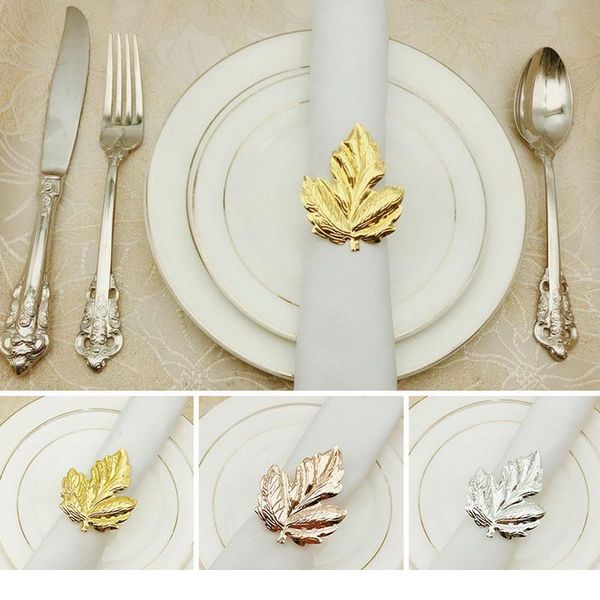 

6pcs/set napkin ring set dinning table decoration leaves jewelry napkin holder hawaii napkin buckle wedding party jllxth