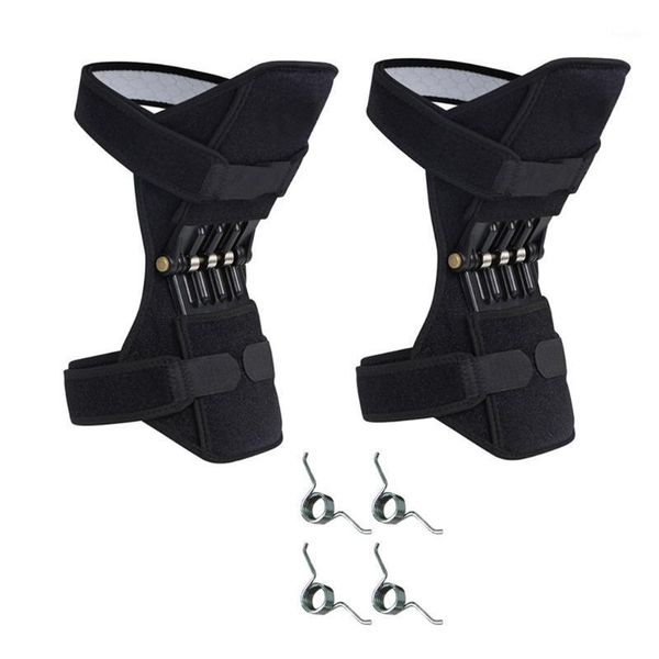 

elbow & knee pads power lift joint support powerful resilience spring strength breathable non-slip sport force1, Black;gray