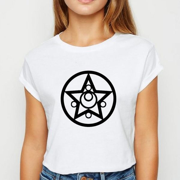 

prevalent pretty soldier sailor moon star tshirt women's clothing loose spring summer t shirt harajuku casual o-collar t-shirt, White