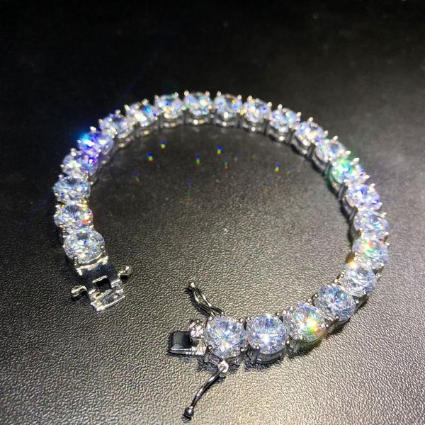 

hip hop a row of 8mm zircon round bracelet miami cuba chain link ice out men's charm bracelet wmtraz, Black