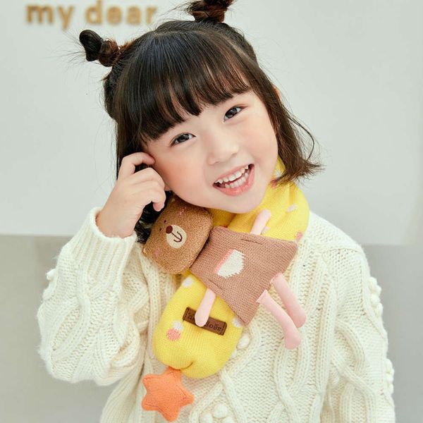 

same korean children's version ins of the scarf winter new cute small animal decoration warm baby bib tide 12sp, Red;brown