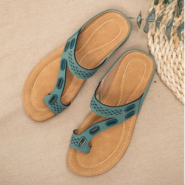 

woman slippers women summer flip flop women's shoes big size ladies pu leather casual flats female comfortable outdoor footwear #hb7f, Black