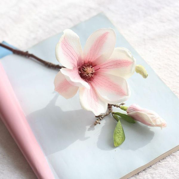 

fashion artificial fake flowers leaf magnolia floral wedding bouquet european party home decor craft fake flower valentine's1