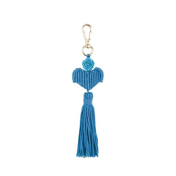 

1pc new style bohemia love flowers tassel diy jewelry garments bag decorative accessories key chain pendant craft cotton tassels h jllhmh