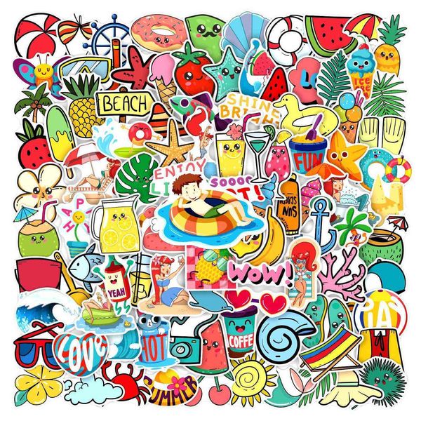 

new 10/50/100pcs vsco meisje stickers voor lapkoelkast telefoon skateboard koffer hydro kolf sticker surfen zomer strand shaka decal car