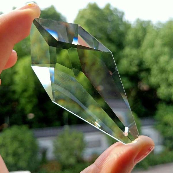 

75mm diamond faceted crystals prism lamp chandelier crystals decor glass pendant diy suncatcher hanging ornament arrow lance h bbykfh