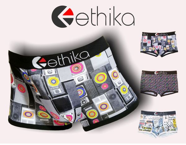 

ethika мужское нижнее белье боксеры краткий багажник хип-хоп рок нижнее белье скейтборд улица мода сетевой премиум хлопок быстрый, Black;white