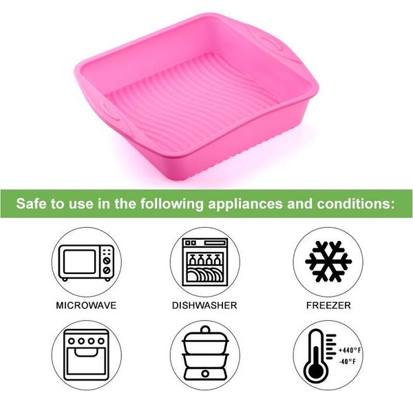 

pink square sile cake bread molds oven pans baking dish bakeware confectionery form for kitchen baki qylpxm