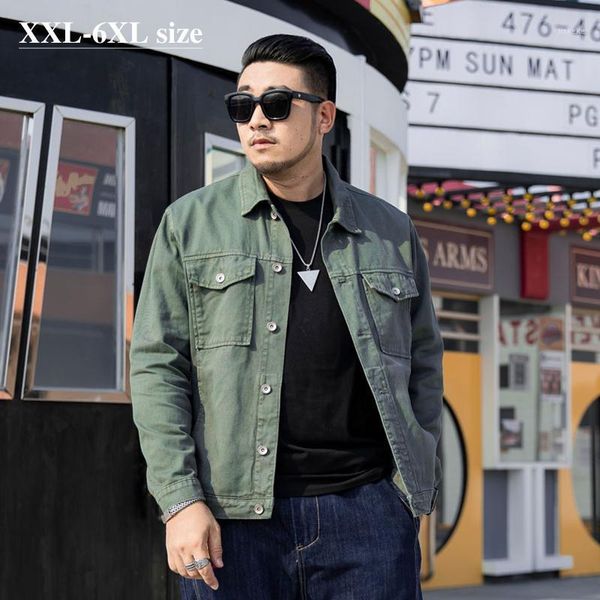 

brand men denim jacket 2020 autumn winter new fashion casual classic cotton green cargo tooling cowboy coats male 5xl 6xl1, Black;brown