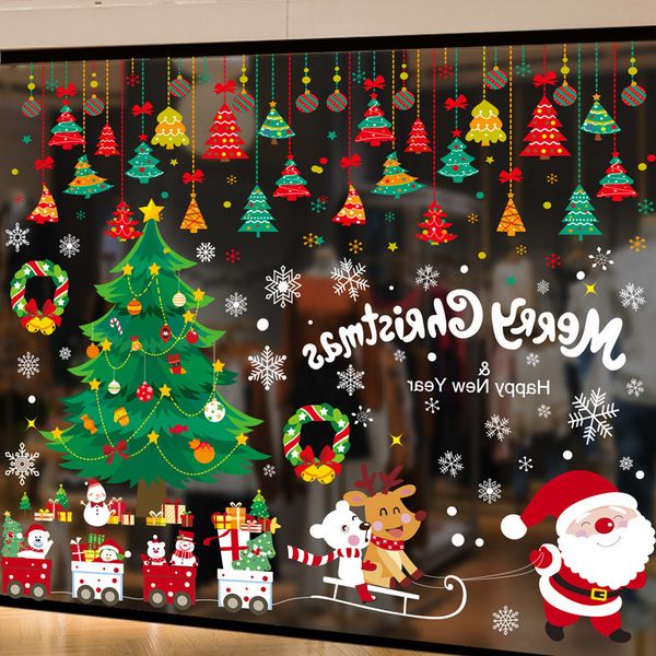 

sticker shop decoration scene window layout glass kindergarten christmas tree pendant