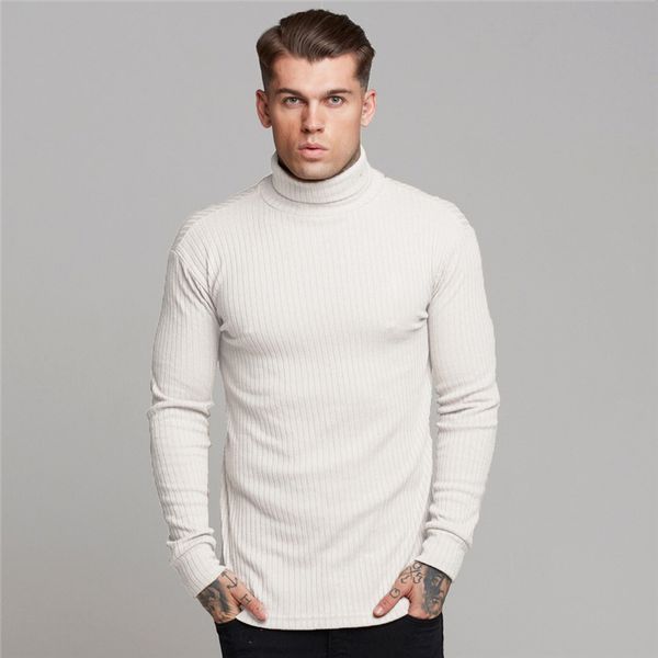 

white casual turtleneck sweaters men pullovers autumn winter fashion thin sweater solid slim fit knited long sleeve knitwear 201204, White;black