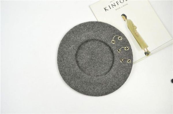 

2018 новый vintage style new painter hat женский зимний стильный сладкий круглый круг береты черный гарай цвет 55-58cm jlldcq light2010, Black;white