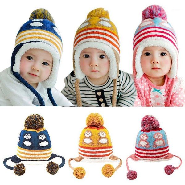 

winter knitted warm hat baby hat toddler girls boys turbna cartoon infant winter knit beanie crochet ball cap1, Slivery;white