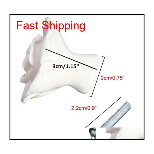 

10pcs/set rose flower ceramic door knob cabinet kitchen cabinet pull drawer handle vintage button ceramic qylitq bdenet