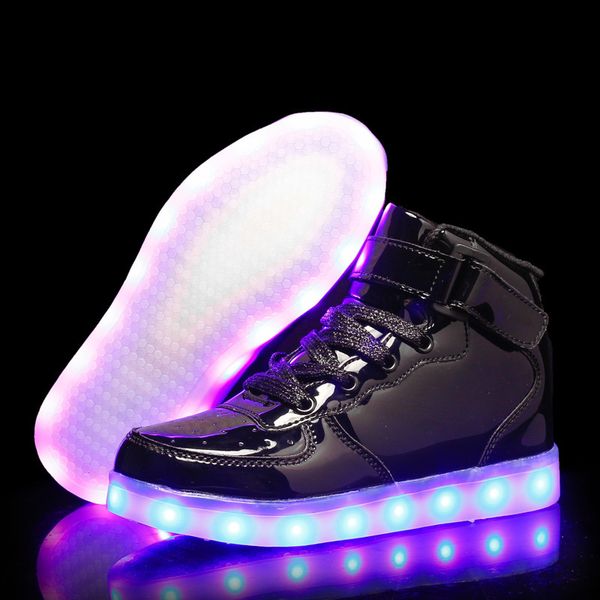 

childrens shoes led luminous shoes autumn and winter cross-border 2020 high-light shoes childrens board boys and girls casua, Black;red