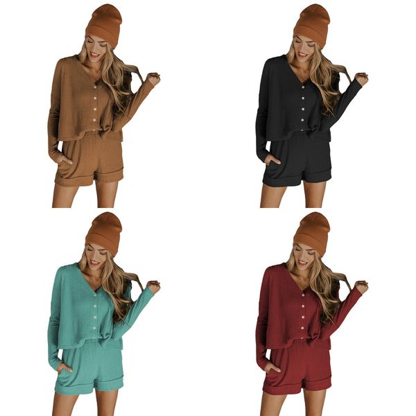 

2021 spring summer women's tracksuit long sleeve shirt+shorts two-piece suit clothing ladies casual home outfits clothes s-xl g11204, White