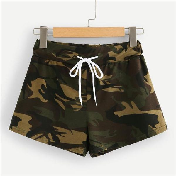 

summer shorts femme fashion womens casual drawstring waist camo shorts feminino trousers drop shipping good quality, White;black