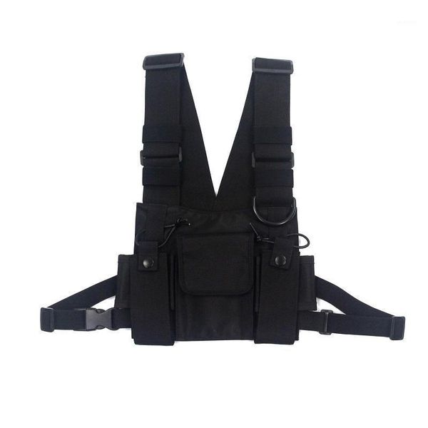 

men tactical shoulder bags chest rig bag hip hop streetwear men functional waist packs adjustable pockets waistcoat kanye west1