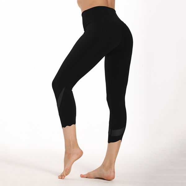 

7dy1n высокой талии хип лифтинг сек спортивный фитнес сшивание спорт capri tight фитнес сетки йога женские брюки работает дышащий узкие брюк