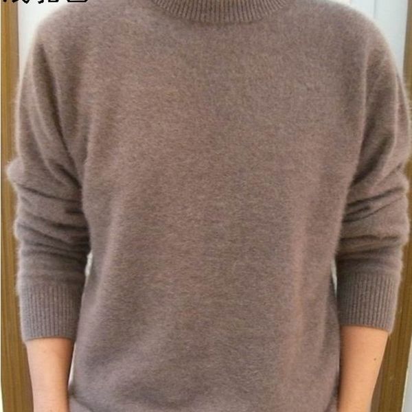 Lafarvie Off Sale Pullover solidi standard Maniche lunghe O-Collo 100% Visone Cashmere Auturm Inverno Uomo Maglione lavorato a maglia formale 201104